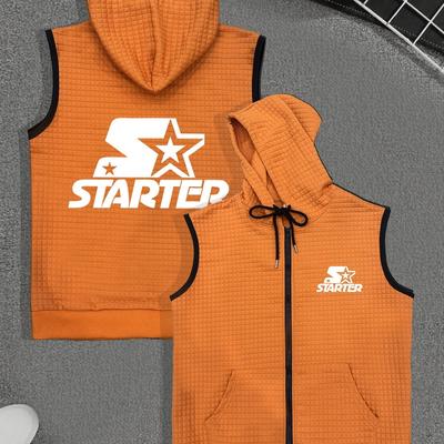 TEMU Men's Waffle Zip-up Hooded Vest Jacket Image
