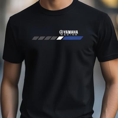 TEMU Men' Cotton T-shirt - Black Short Sleeve With Chest Logo Design, Regular Fit Casual Tee, Medium-stretch Fabric For & Casual Attire, Machine Washable Top Image