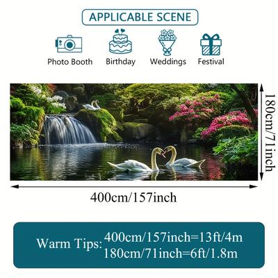 TEMU 2d Door Banner 1pc Waterfall & Garage Door Banner - Vibrant 2d Flat Printing, Easy-to-install Polyester Fabric Cover, Spring Celebrations, Holiday Decor, And Outdoor Parties, Outdoor Decor Image