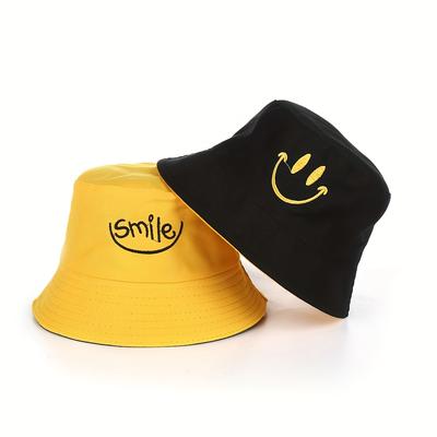 TEMU A Embroidery Fisherman Hat, Printed With Embroidery, Worn On , Simple And Stylish, Men And Women Outdoor Sunshade Sunscreen Hat Image