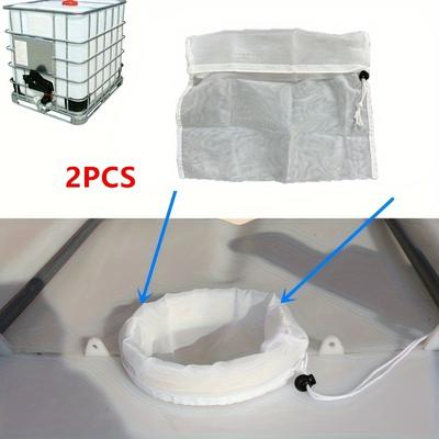 TEMU 2pcs Nylon Filter Net For Ibc Tote Tanks, 30x30cm - Ideal For Ventilated Drums, Rainwater Barrels & Garden Irrigation - Secure Zipper Closure, Mesh Material For Prevention Image