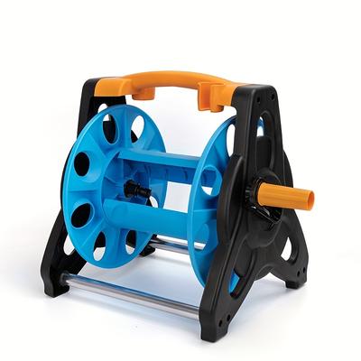 TEMU Heavy-duty Pvc Garden Hose Reel With Watering Cans And Cleaning Tools - , Non-electric, Black Metal Frame For Efficient Gardening, Watering System|sleek Hose Reel| Storage Rack, Garden Hose Reel Image