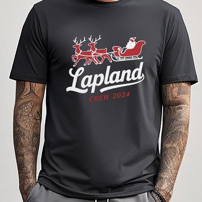 TEMU Reindeer Lapland Themed Tee Shirt, Tees For Men, Casual Short Sleeve T-shirt For Summer Image