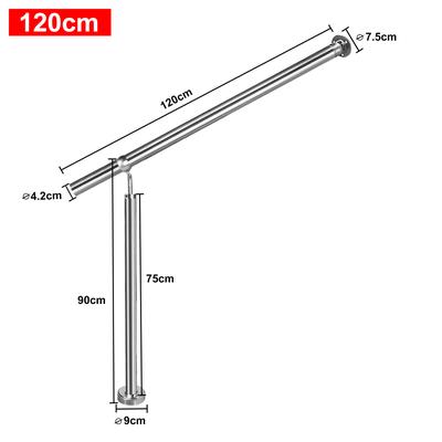TEMU Handrail Stair Railing Stainless Steel Entrance Railing Outdoor-indoor For Stairs Wall Railing 180° Adjustable Wall Handrail With Mounting Material Image