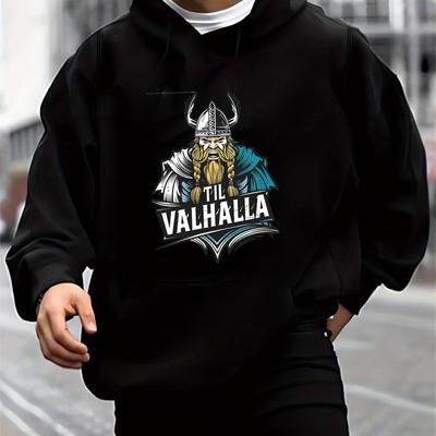 TEMU Cozy Graphic Hoodie For Men - Casual Pullover With Kangaroo Pocket, Long Sleeve, Polyester - Perfect Autumn & Gift Image