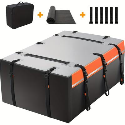 TEMU 20 Cubic Feet Car Roof Box 500d Foldable Waterproof Roof Bag Luggage Box Bag Storage Box With Non-slip Mat For Cars, , Suvs Image
