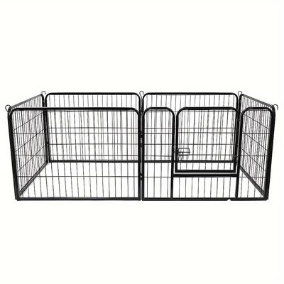 TEMU Pet Playpen, 6 Panel Folding Puppy Playpen With Door For Indoor, Outdoor, Yard, Dogs, Rabbits, Chickens Image