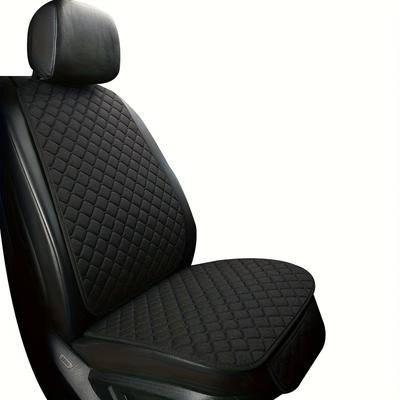 TEMU 2pcs/1pc Base + 1pc Backrest, Universal Linen Car Seat Cover - Driver And Passenger Seat Cushion With Backrest, Fabric Is Suitable For All Car Seat Sizes, Provides Protection Image