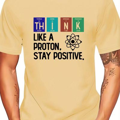 TEMU Like A Print, Men's Round Crew Neck Short Sleeve, Tee Fashion Regular Fit T-shirt, Casual Comfy Breathable Top For Spring Summer Holiday Leisure Vacation Men's Clothing As Gift Image