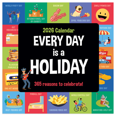 2026 Tf Publishing Art & Design Monthly Mini Wall Calendar, 7" X 7", Every Day's A Holiday, January To December
