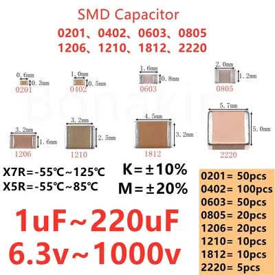 Kondensator 1uF 2,2uF 4,7uF 10uF 22uF 47uF 100uF 220uF 6,3V 10V 16V 25V 35V 50V 63V 100V 250V 500V Image
