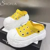 Wohnungen Plattform Freizeitschuhe Frau Hausschuhe Designer Sandalen Sommer Pantoletten 2025, Trend