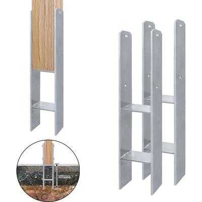 2 Stück H-Pfostenträger Pfostenanker Ausführung Materialstärke 5mm, H-anker Pfosten, für Image