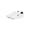 Sneaker TOMMY JEANS "ARCHIVE '98", Herren, Gr. 46, weiß, blau rot, Nappaleder, unifarben mit Farbeinsatz, sportlich, Schuhe, Freizeitschuh, Streetwear, Halbschuh, Schnürer mit Logoflagge
