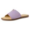 Pantolette TAMARIS, Damen, Gr. 41, lila, Leder, unifarben, modisch, Schuhe, Sommerschuh, Schlappen mit breiter Bandage