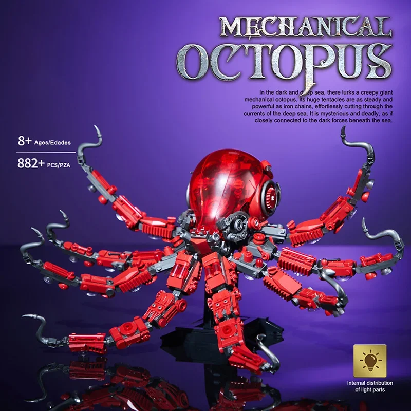 Kreative MOC 882 stücke Mechanische Octopus Modell Bausteine Set DIY Montieren Mechs Octopus Ziegel Kits Spielzeug Für Kinder Geschenke Image