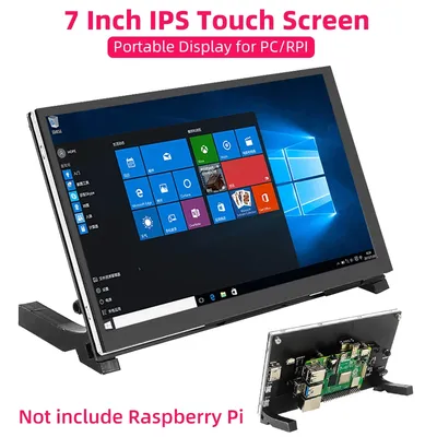 7 Inch Touch Screen 1024x600 IPS LCD Optional Speaker for Raspberry Pi 5 4B 3B+ 3B Laptop PC Secondary Screen Portable Display