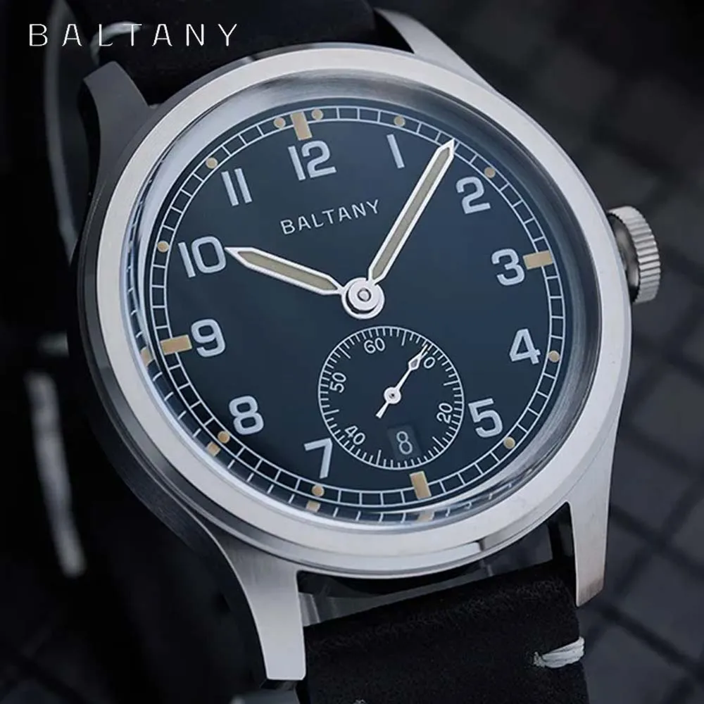 Baltany Retro Militär s2081 automatische mechanische Herren uhr st1731 Leder Edelstahl wasserdicht leuchtend reloj hombre Image