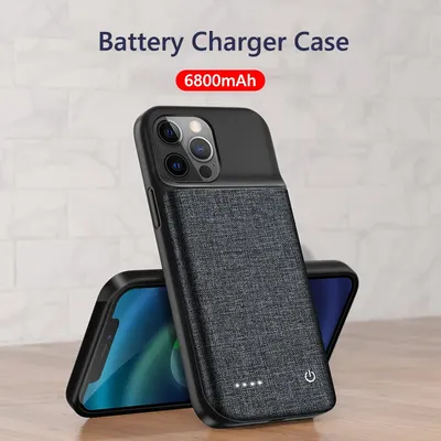 6800 mah Power Bank Lade Fall für iPhone 15 14 pro 13 Plus 12 Mini 11 X XR XS Max schlanke Externe Batterie Batterie Ladegerät Fall