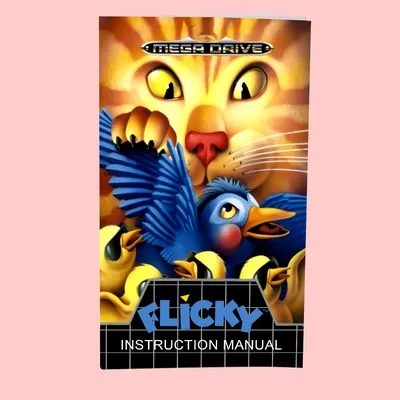 Flicky EUR Version Spielhandbuch für 16-Bit-Sega MD MegaDrive Genesis-Konsolen Image
