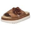 Pantolette RIEKER, Damen, Gr. 41, braun, Nubuklederimitat, Textil, unifarben, modisch, Schuhe, Sommerschuh, Strandschuh, Urlaubschuh mit praktischem Klettverschluss