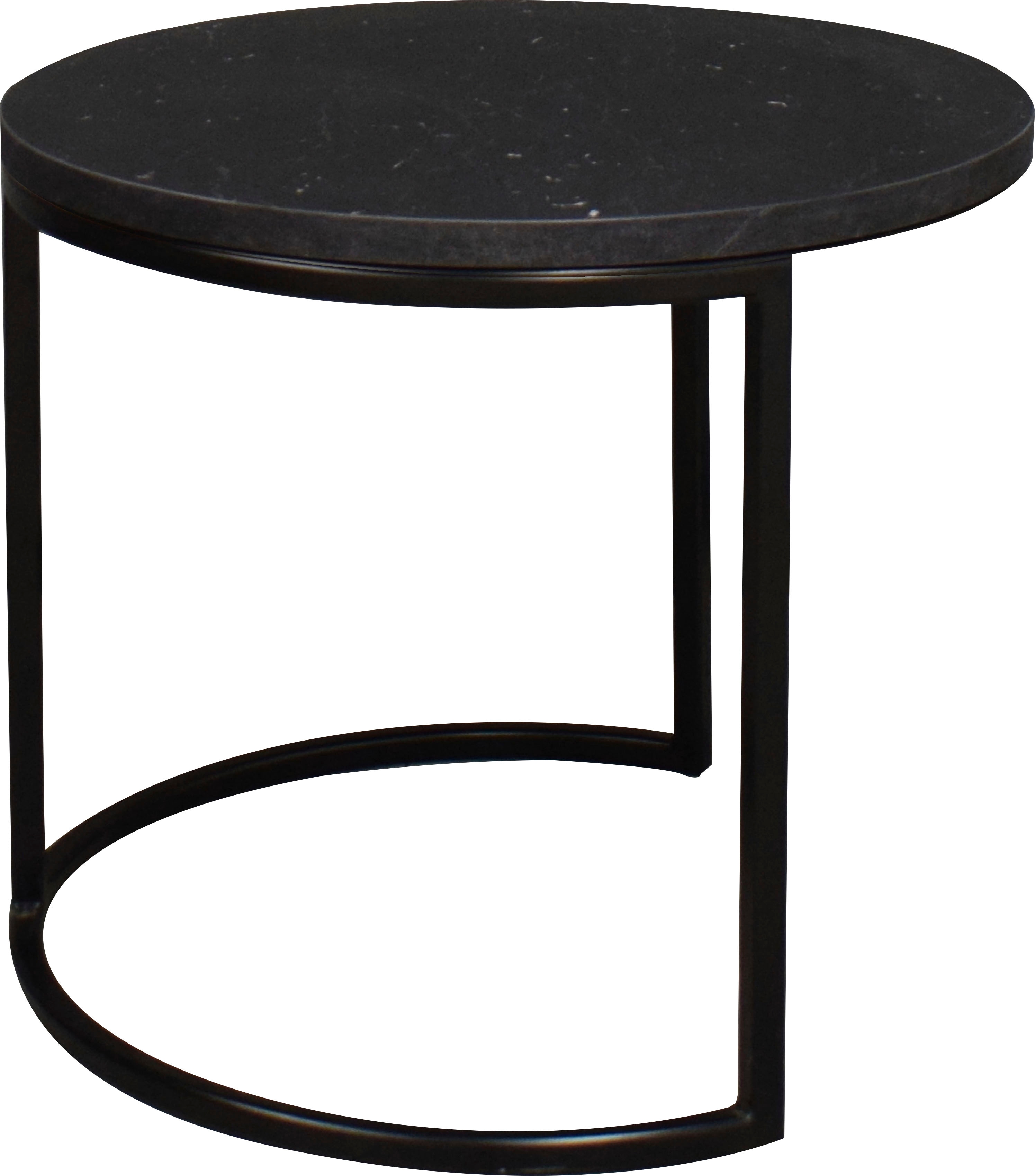 Couchtisch MÄUSBACHER "Couchtisch rund", schwarz (schwarz, keramik optik schwarz), H:50,5cm, Tische, Couchtisch rund Durchmesser 60cm, Metallgestell