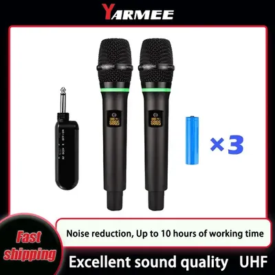 YARMEE UHF Wireless Microphone Professional Karaoke Handheld Condenser Megaphone Mic With