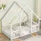 Twin Size Floor Bed for Kids,Wooden House Bed Twin Size with Fence,Montessori Bed with Guardrails