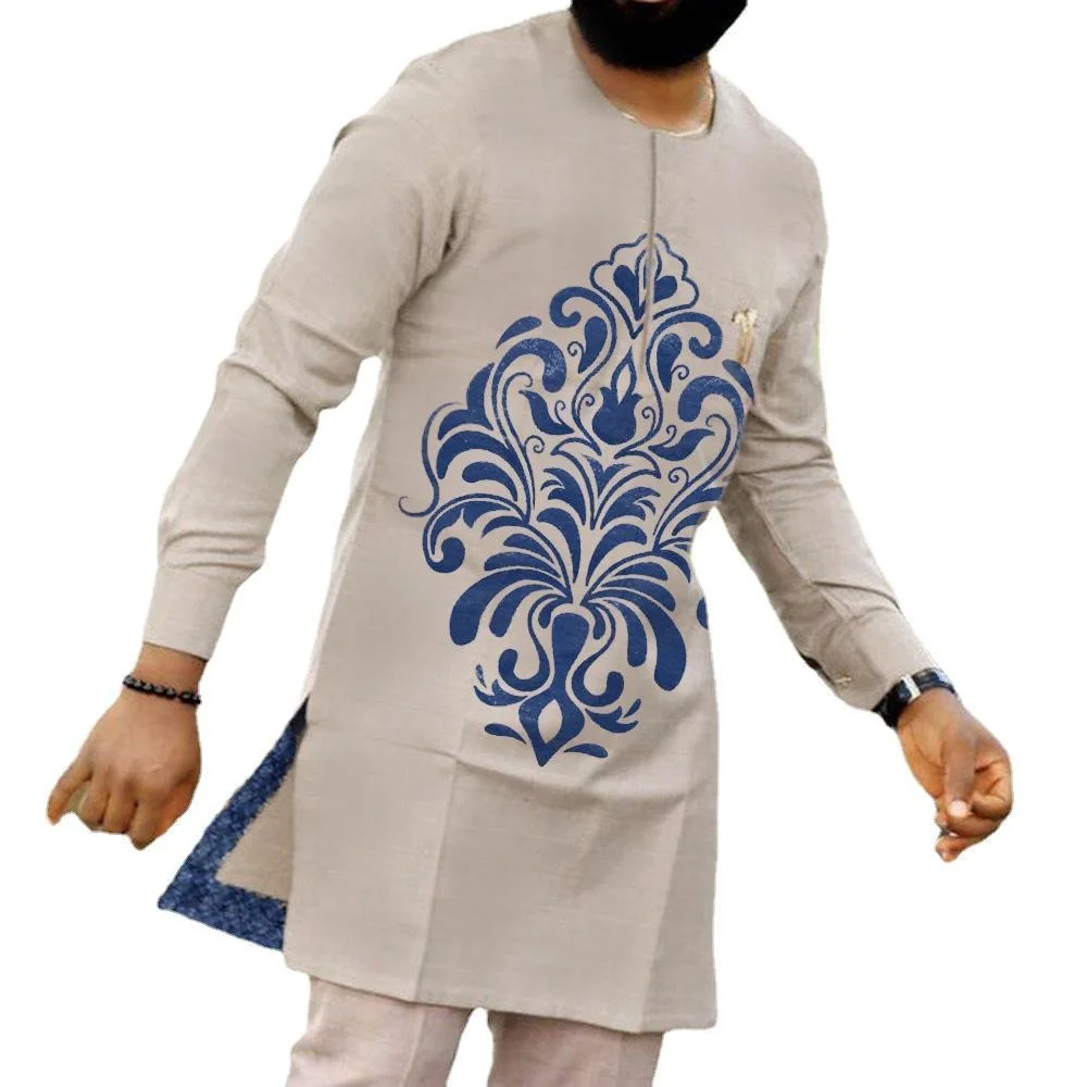 Nuovo Completo Tradizionale Africano da Uomo 2026, Set Casual Slim Fit, Abito da Viaggio alla Moda, Stile Kaunda, Completo Due Pezzi