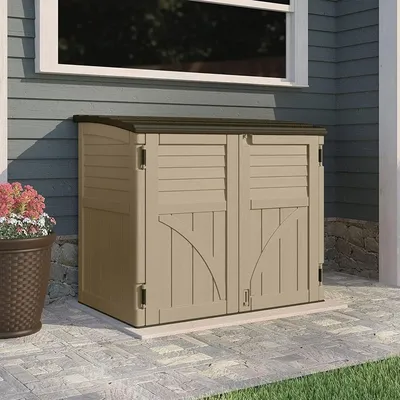 Outdoor Storage Shed with Locking System, 34 Cu. Ft. for Outdoors Storages, Outdoor Resin Storage
