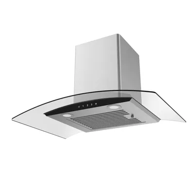 ‌30'' Wall Mount Range Hood 450CFM Convertible Duct/Ductless Vent Stainless Steel Filter with 3-Speed Touch Control LED