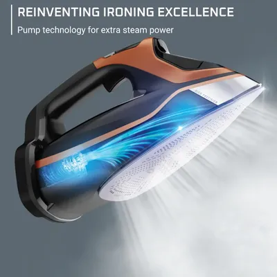Iron, Steam Force Pro Steam Iron for Clothes 1850 watts, 5 presets Smart Screen, Stainless Steel