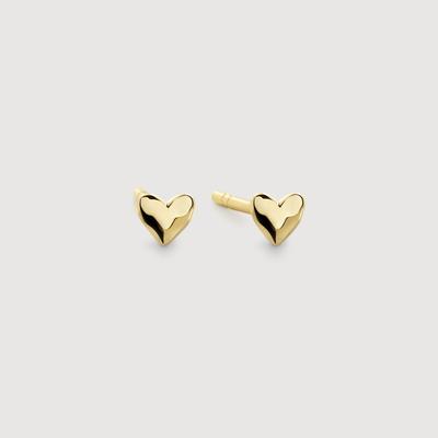 Gold Mini Heart Stud Earrings