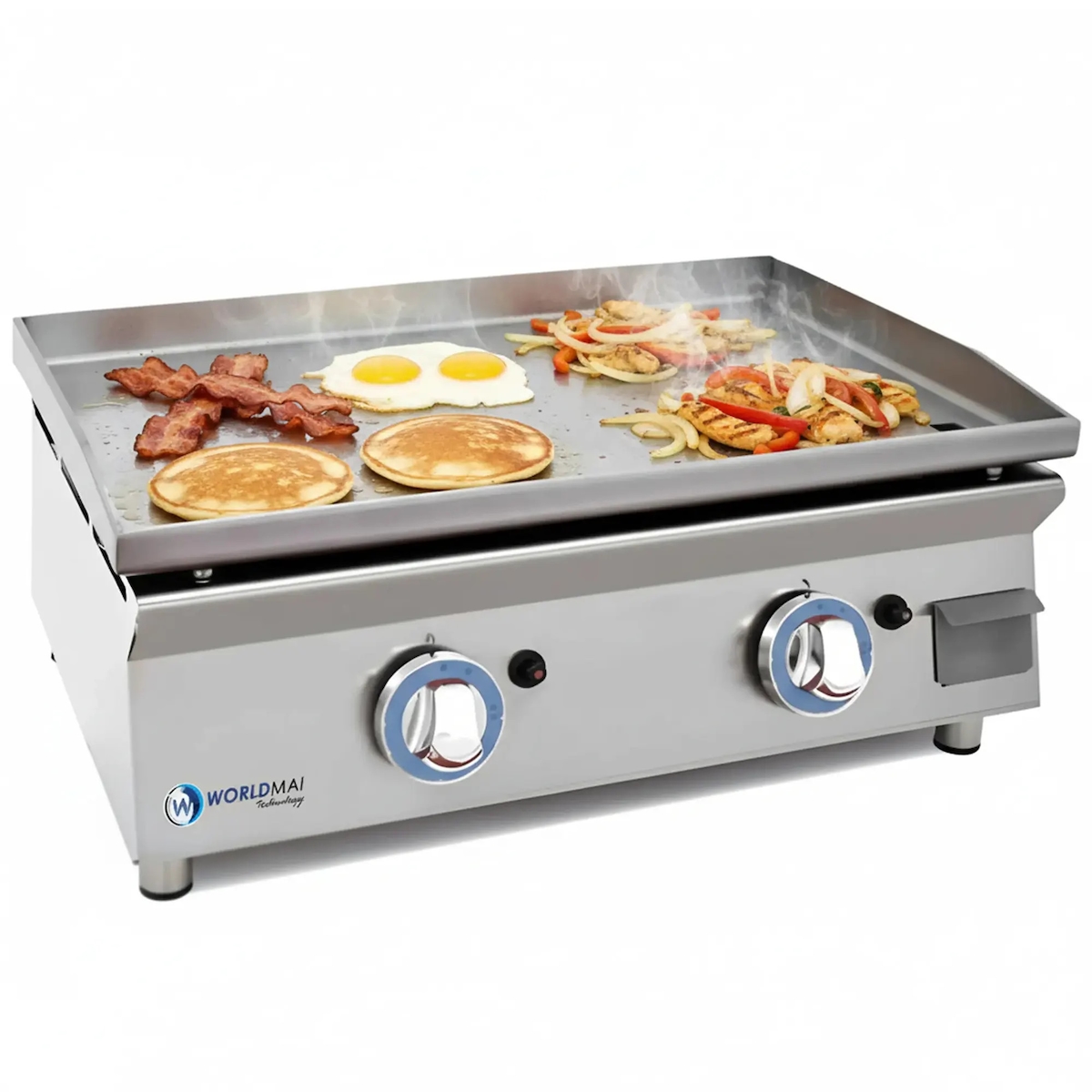 LUX WORLDMAI Gas-Grillplatte 60 cm aus laminiertem Stahl für die Gastronomie. INOX-Grillplatte für Bar- und Restaurantküchen. Image