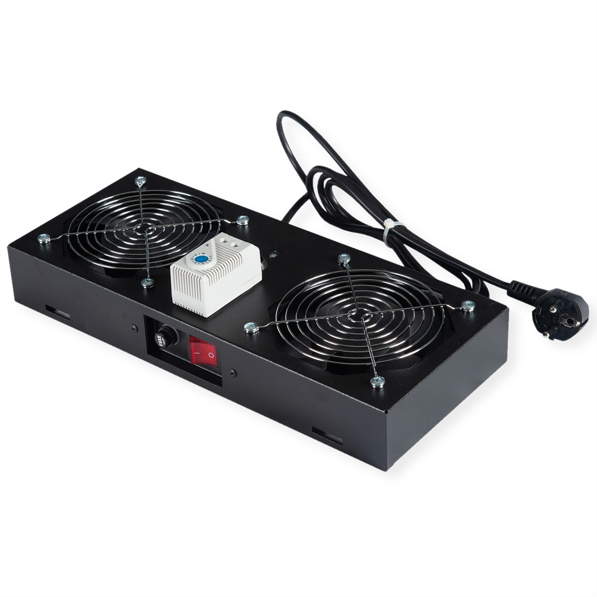 ROLINE Lüftereinheit 2 Lüfter, für 19-Zoll Wandgehäuse schwarz, Thermostat Image