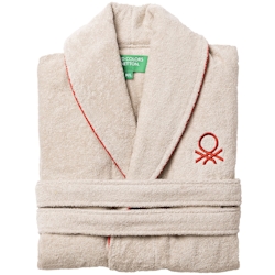 Benetton - Bademantel M/L 360GSM 100 % Baumwolle Beige Regenbogen Image