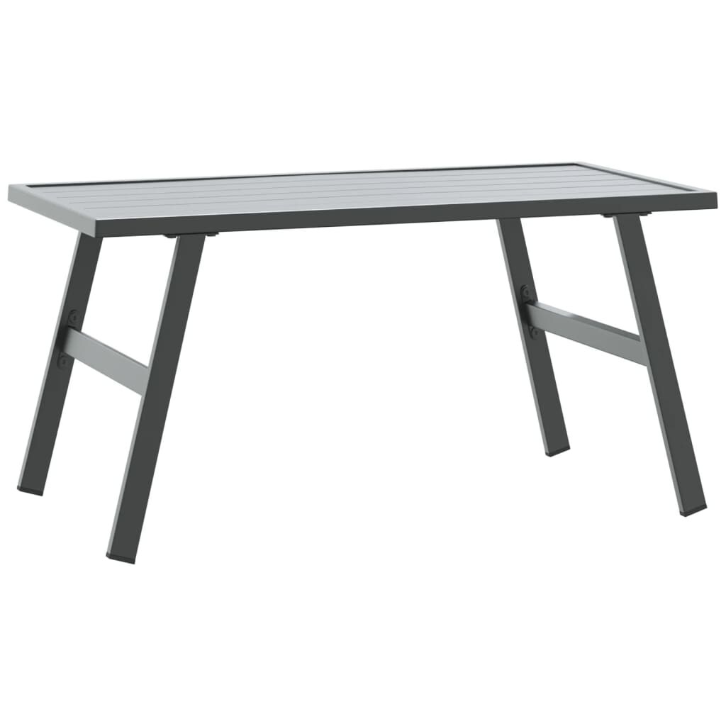 vidaXL Garten-Couchtisch Schwarz 90x45x35 cm Pulverbeschichteter Stahl Image