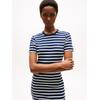 Shirtkleid TOMMY HILFIGER "NEW CODY STR SLIM SHORT DRS SS", Damen, Gr. S (36), N-Gr, breton, schwarz night navy, ecru, Jersey, Obermaterial: 100% Baumwolle, casual, slim fit, Rundhals, Kurzarm, Kleider, mit allover Streifendessin, Logo-Flag