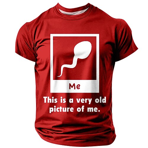 Homme Humour pour adultes T-shirt Manche Courte T-shirt Impression 3D Col ras du cou Chemise Mode Quotidien Rue Occasionnel Quotidien Noir Rouge Bleu Été Printemps Toutes saisons Vêtement Tenue S M L