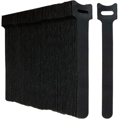 Jusch - 100 Stück schwarze Kabelbinder, wiederverwendbar, kratzfestes Kabelklemmband mit Image