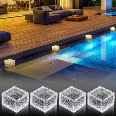 Tonchean - Solarleuchten für außen, 4er-Pack wasserdichte Solar-Bodenleuchten, Solar-Gartenleuchten Image