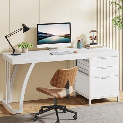 Tribesigns - Computertisch mit 3 Schubladen, 150cm PC-Schreibtisch mit umkehrbaren Schubladen, Image