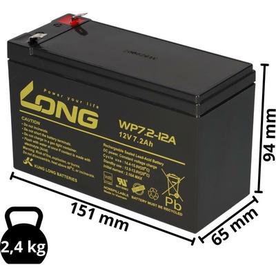 Kunglong - Bleiakku kompatibel GP1270 GP-1270 GP1272 12V 7,2 Ah F2 Accu Image