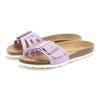 Pantolette ELBSAND "Sandale", Damen, Gr. 39, lila (flieder), Obermaterial: 100% Rindsleder. Decksohle: 100% Rindsleder. Laufsohle: 100% Synthetik, unifarben, casual, Schuhe, Mule, offener Schuh aus Leder mit weichem Komfortkorkfußbett