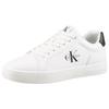 Sneaker CALVIN KLEIN JEANS "CLASSIC CUPSOLE MONO LTH", Herren, Gr. 47, schwarz-weiß (weiß, schwarz), Leder, Lederimitat, unifarben mit Farbeinsatz, sportlich, Schuhe, Freizeitsneaker, Halbschuh, Schnürschuh in klassischer Optik