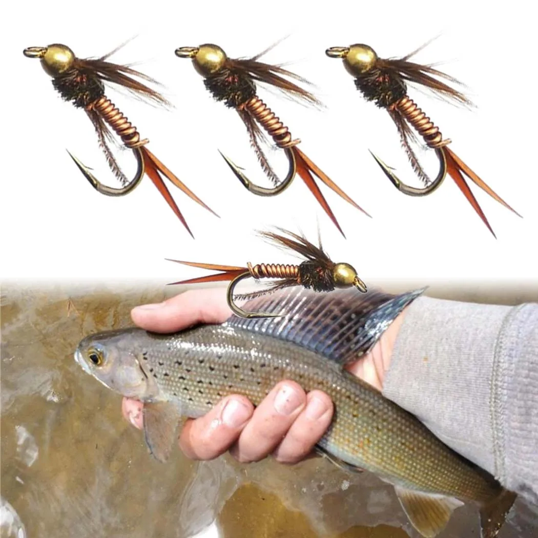 5/10Pcs Europa Angeln Karpfen Köder Brasshead Prince Nymph Nass Fliegen Fliegen Angeln Locken Künstliche Köder Für Bass forelle Image