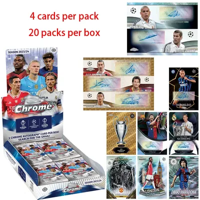 Panini 2023-24 Chrome Football Star Autograph Trading Card Box Messi Ronaldo Haaland Yamal Mbappe Image