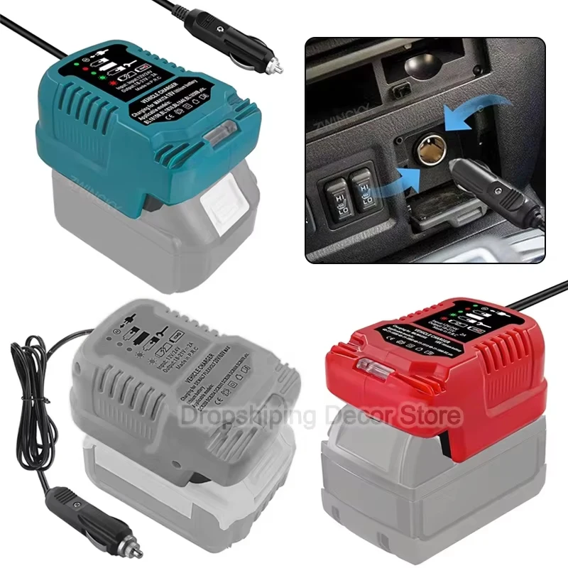 Lithium-Batterie-Ladegerät für Dewalt, tragbares Fahrzeug-Ladegerät mit Zigarettenanzünder-Stecker für Dewalt DCB206 DCB205 DCB204 Image