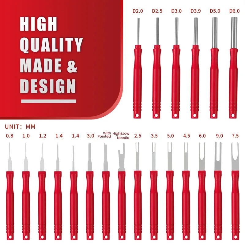 21Pcs Auto Terminal Removal Tool Kit Uto Kabel Stecker Entfernen Puller Elektrische Draht Crimp Stecker Pin Extractor Image