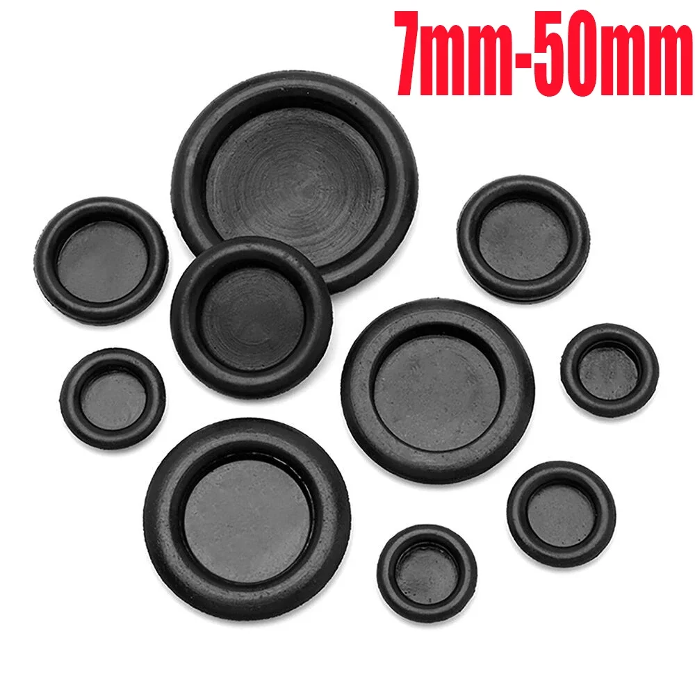 20 Stück O-Ringe, Gummi-Lochkappe, 7–50 mm, einseitige Schutzspule, Gummidichtungsstopfen, Karosseriestopfen, Blindstopfen, Gummitüllen Image